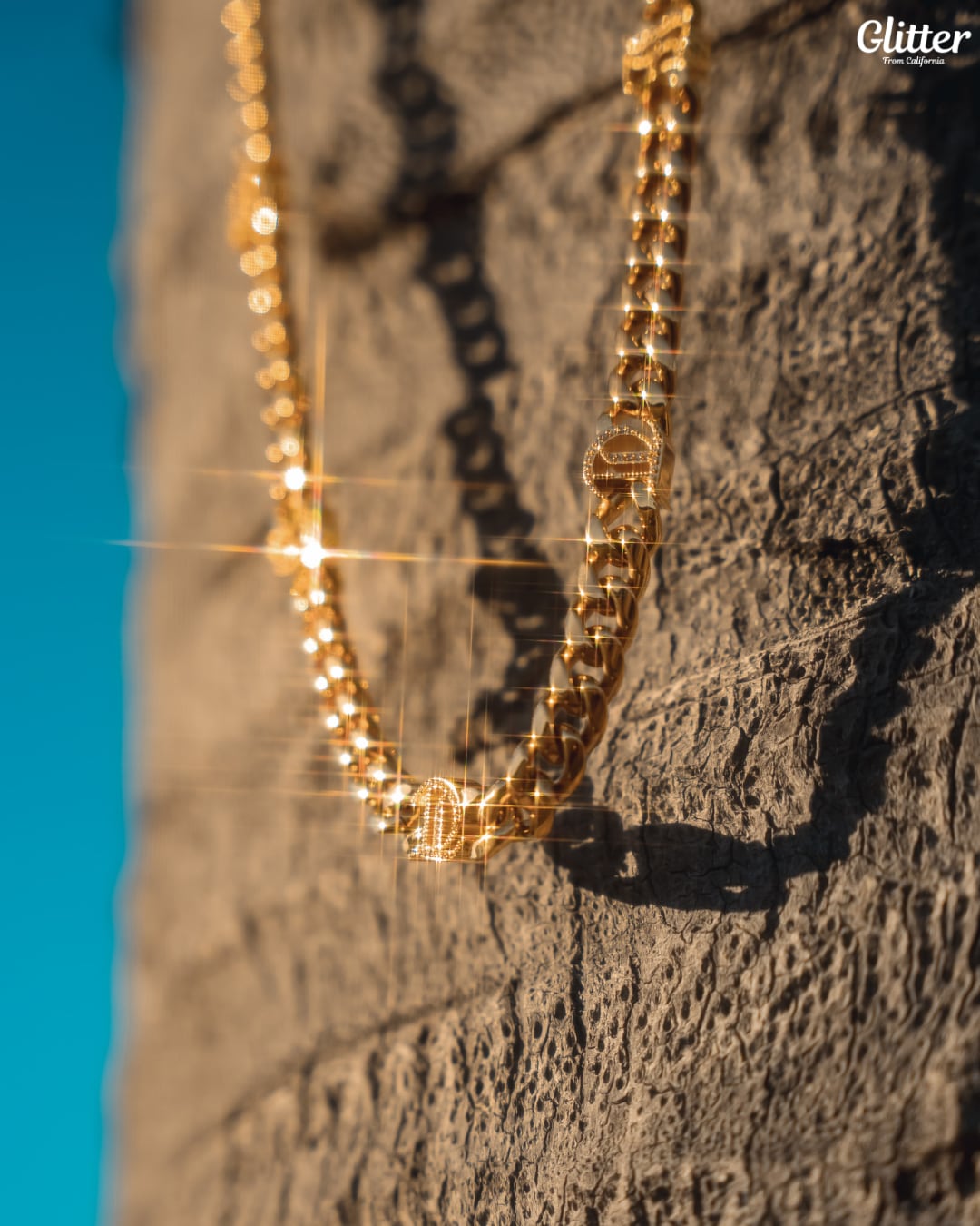 Iced Out GLITTER Logo Chain 【10mm】