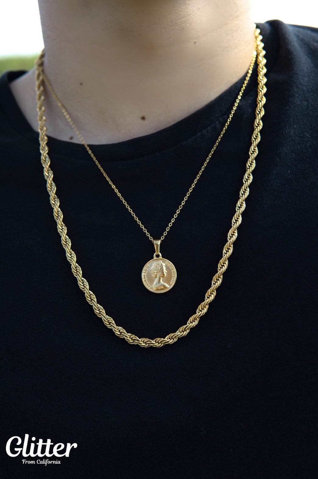 316L Coin Necklace 【GOLD】