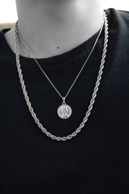 316L Coin Necklace 【SILVER】